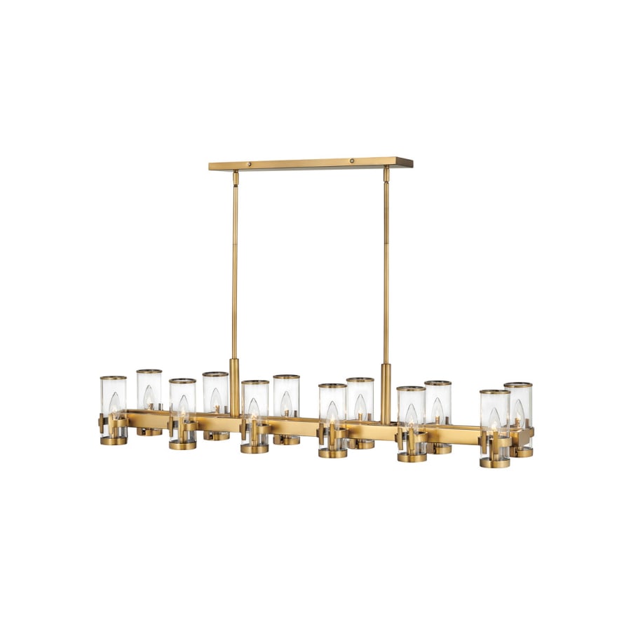 Hinkley Lighting Reeve 12 Light 46" Wide Linear Taper Candle Style Chandelier with Clear Glass Shades