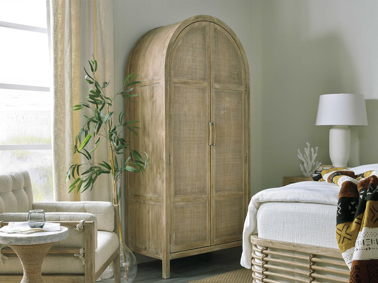 Heritage Driftwood Beige Wardrobe Armoire
