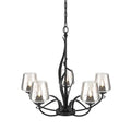 Hubbardton Forge Flora 5 Light 27" Wide Taper Candle Chandelier with Customizable Glass Shade