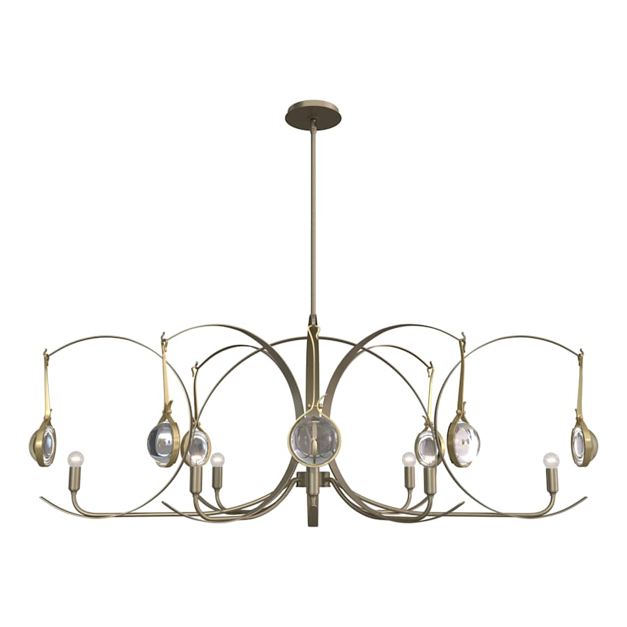 Hubbardton Forge Optic 8 Light 51" Wide Abstract Linear Pendant