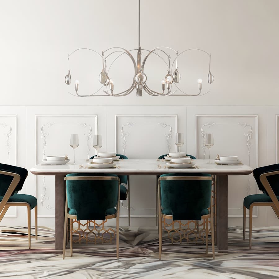 Hubbardton Forge Optic 8 Light 51" Wide Abstract Linear Pendant