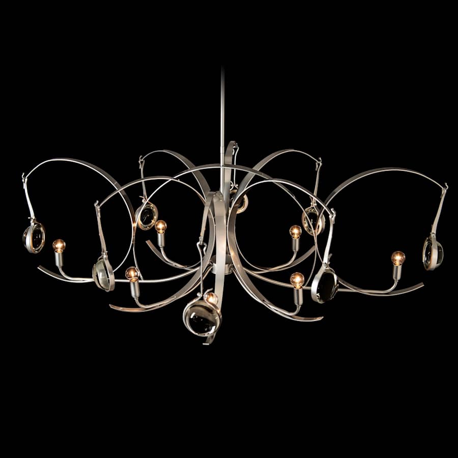 Hubbardton Forge Optic 8 Light 51" Wide Abstract Linear Pendant