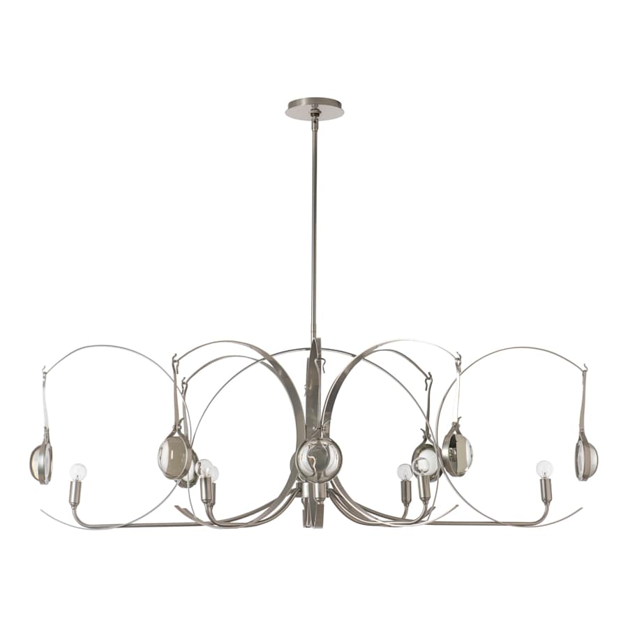 Hubbardton Forge Optic 8 Light 51" Wide Abstract Linear Pendant