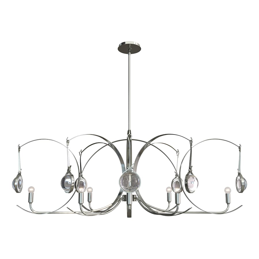 Hubbardton Forge Optic 8 Light 51" Wide Abstract Linear Pendant