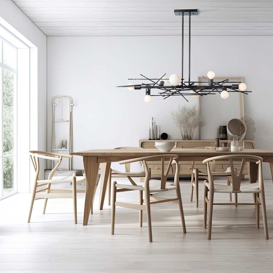 Hubbardton Forge Brindille 8 Light 54" Wide LED Abstract Linear Pendant