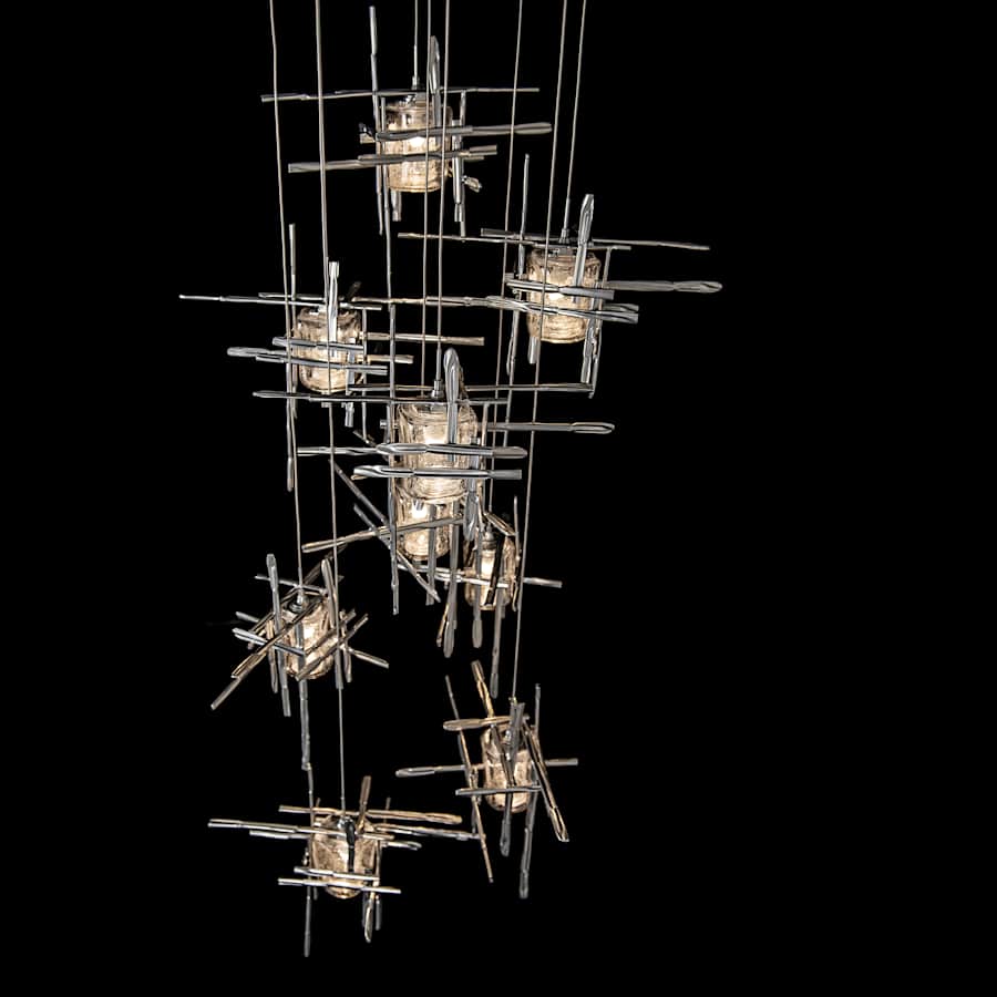 Hubbardton Forge Tura 9 Light 30" Wide Abstract Multi Light Pendant