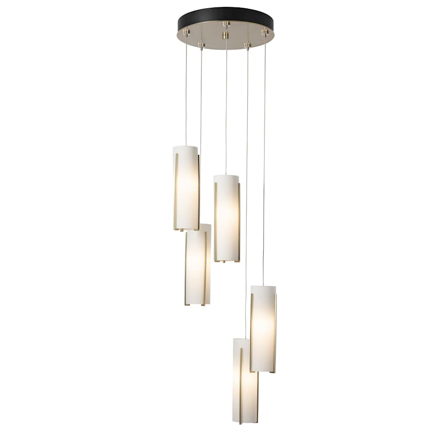 Hubbardton Forge Exos Glass 5 Light 14" Wide Suspension Multi Light Pendant