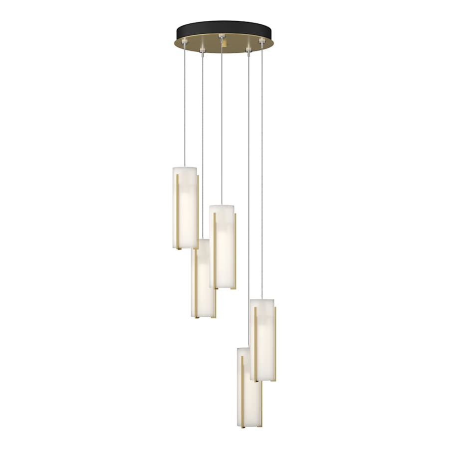 Hubbardton Forge Exos Glass 5 Light 14" Wide Suspension Multi Light Pendant