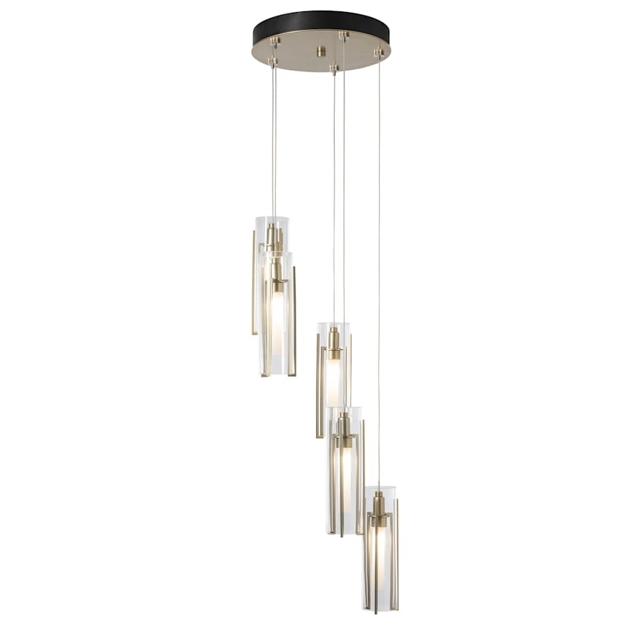 Hubbardton Forge Exos Glass 5 Light 14" Wide Suspension Multi Light Pendant