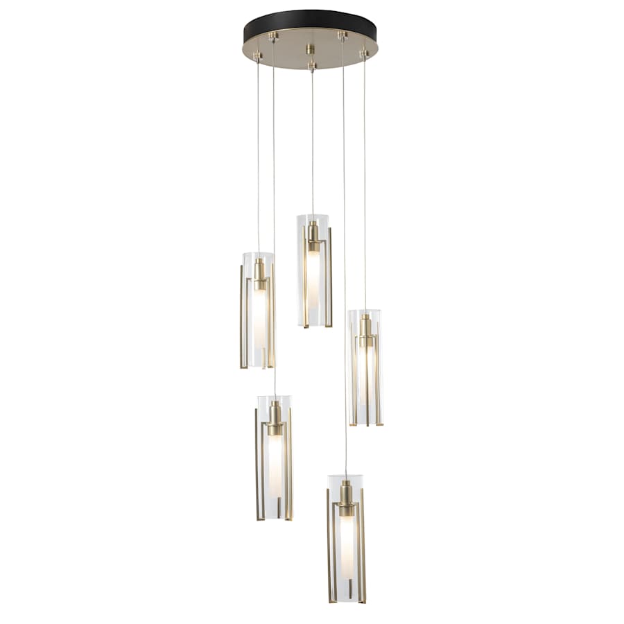 Hubbardton Forge Exos Glass 5 Light 14" Wide Suspension Multi Light Pendant