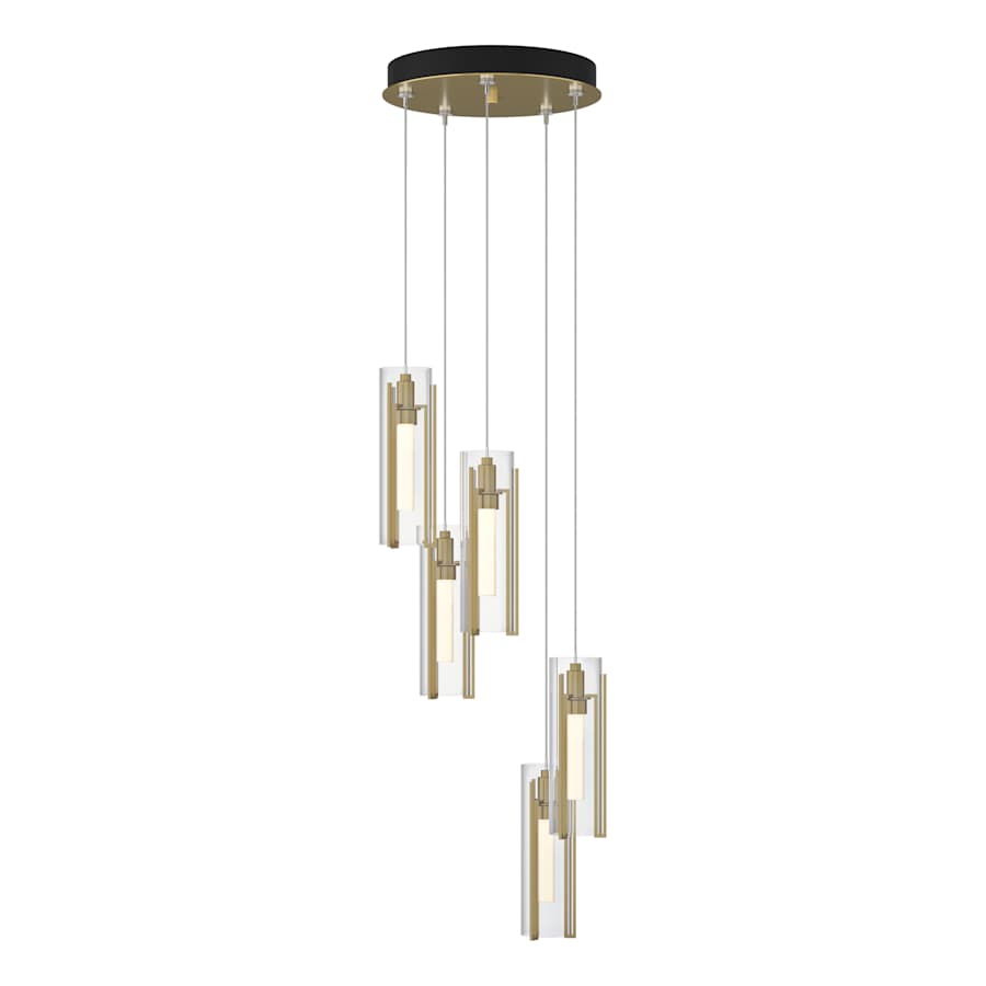 Hubbardton Forge Exos Glass 5 Light 14" Wide Suspension Multi Light Pendant