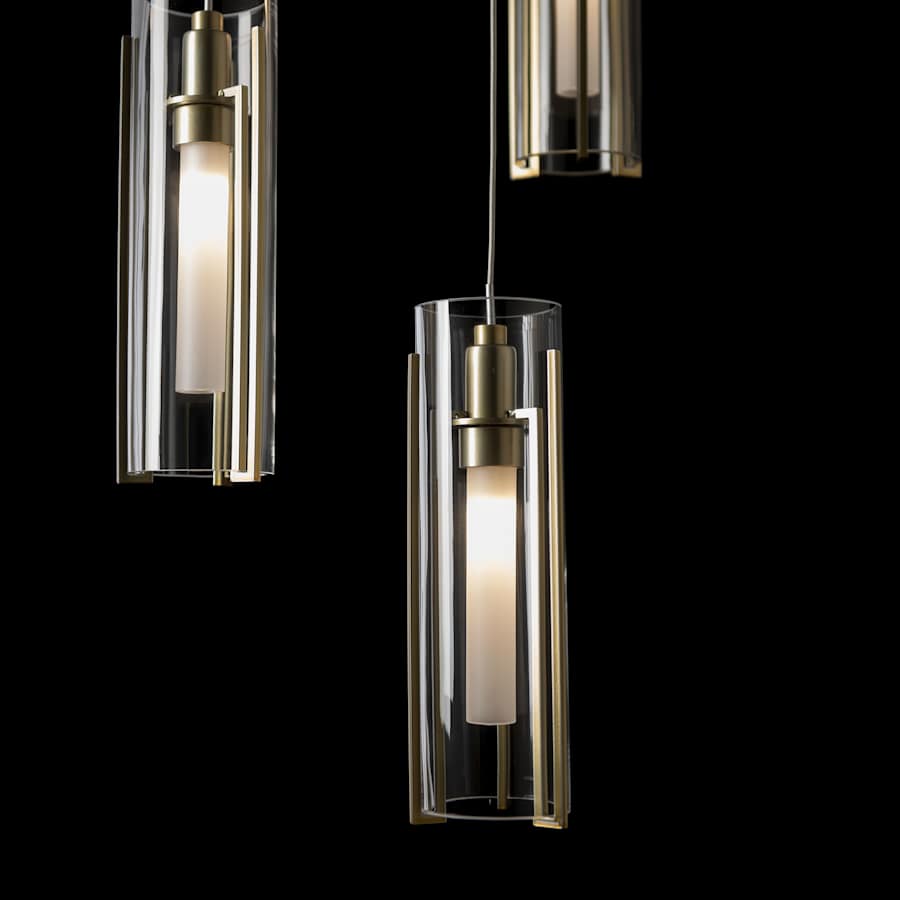Hubbardton Forge Exos Glass 5 Light 14" Wide Suspension Multi Light Pendant