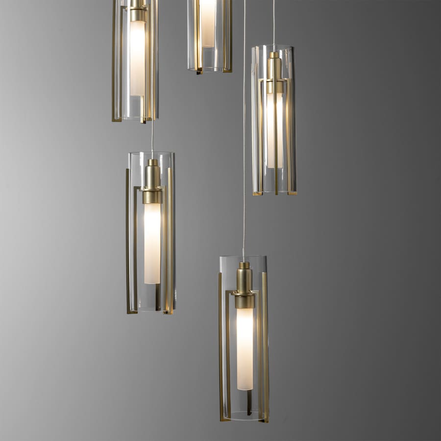 Hubbardton Forge Exos Glass 5 Light 14" Wide Suspension Multi Light Pendant
