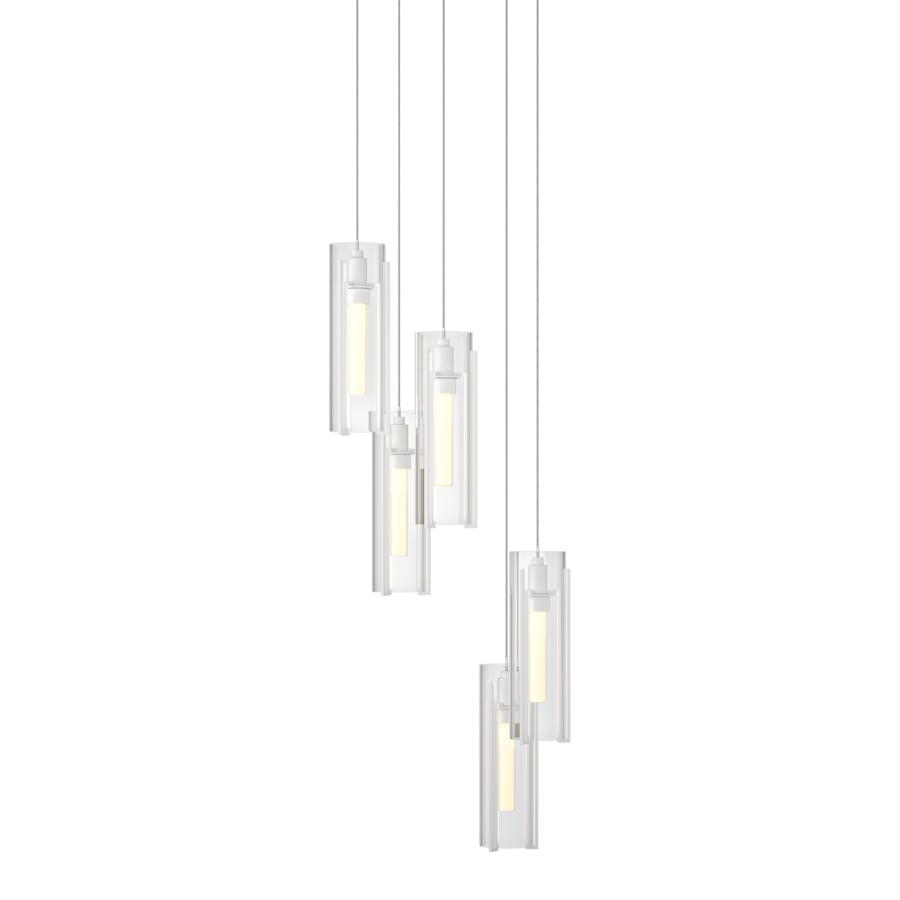 Hubbardton Forge Exos Glass 5 Light 14" Wide Suspension Multi Light Pendant