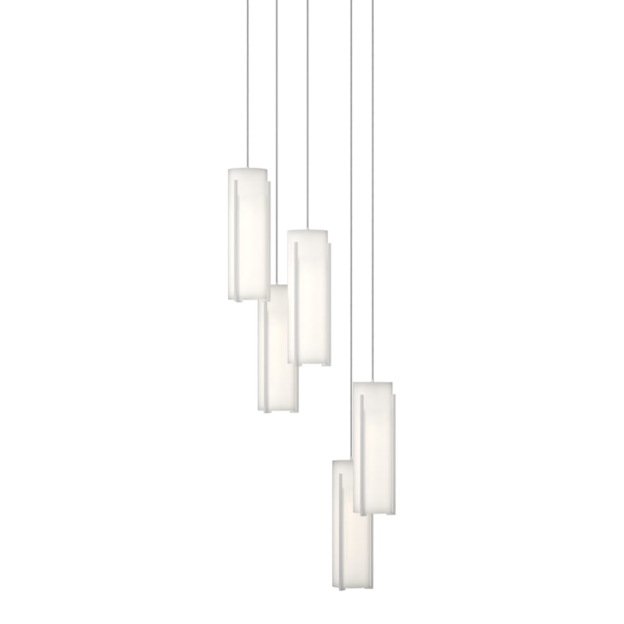 Hubbardton Forge Exos Glass 5 Light 14" Wide Suspension Multi Light Pendant