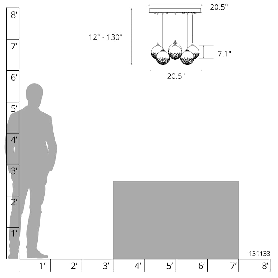 Hubbardton Forge Fritz 9 Light 21" Wide Suspension Multi Light Pendant