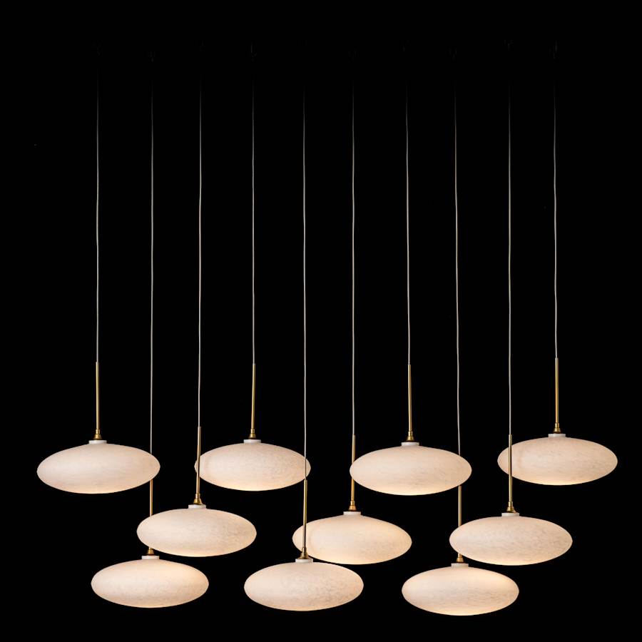 Hubbardton Forge Clouds 10 Light 48" Wide Linear Pendant
