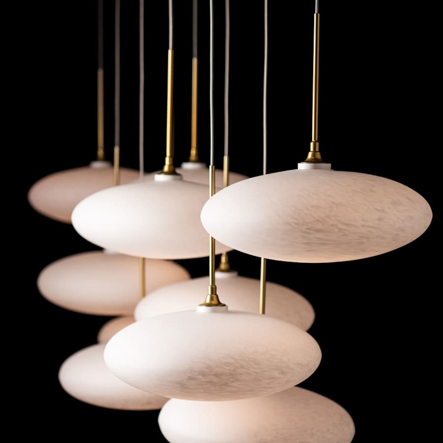 Hubbardton Forge Clouds 10 Light 48" Wide Linear Pendant