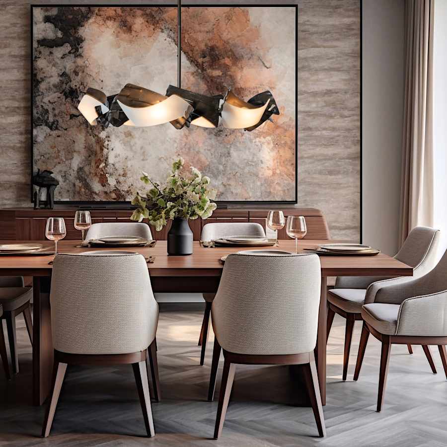 Hubbardton Forge Crest 6 Light 38" Wide Abstract Pendant