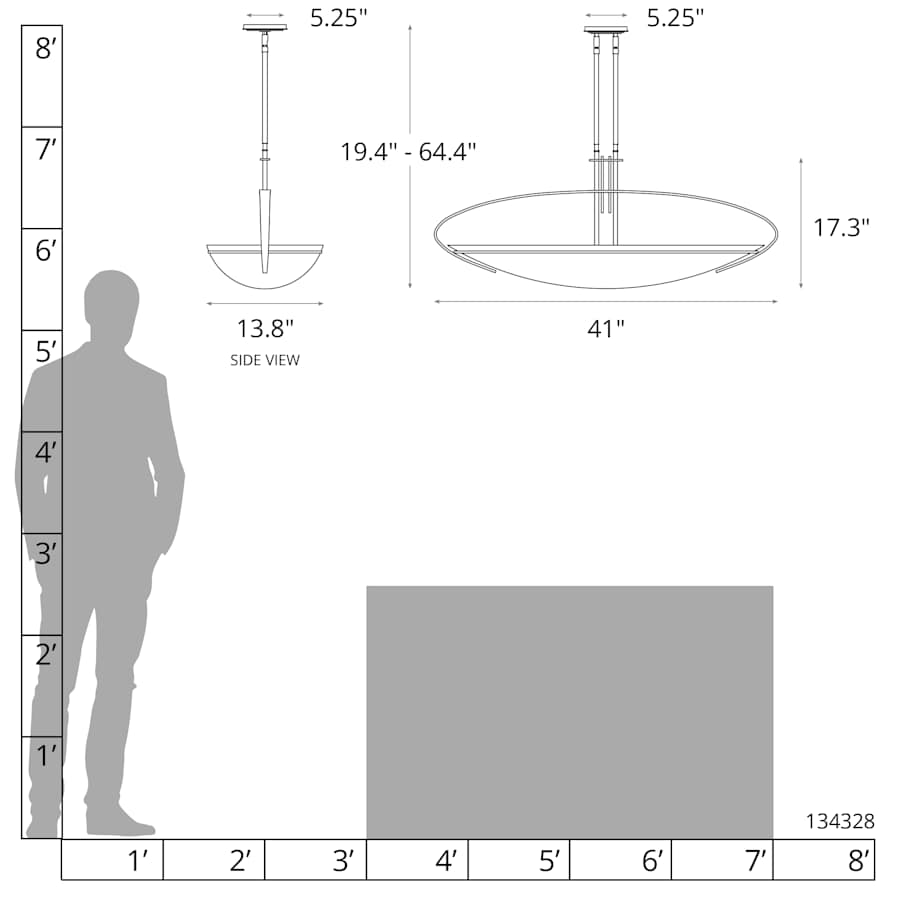 Hubbardton Forge Mackintosh 2 Light 41" Wide Linear Pendant with Customizable Glass Shade