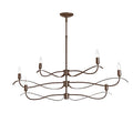Hubbardton Forge Willow 6 Light 44" Wide Taper Candle Linear Chandelier