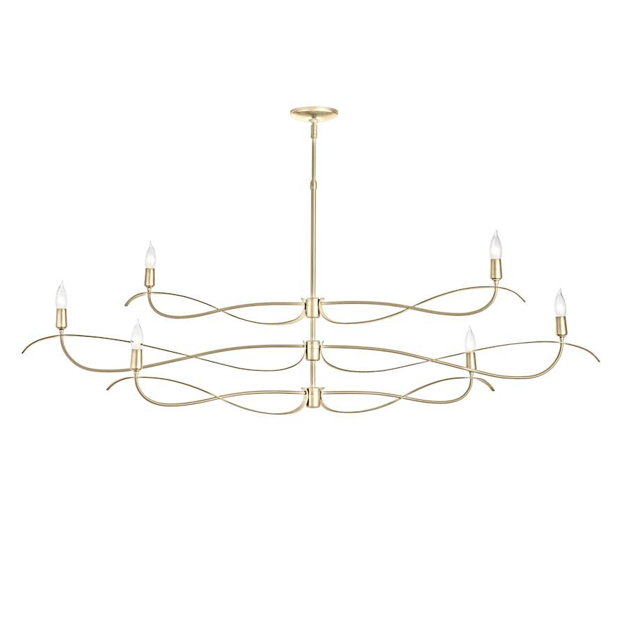 Hubbardton Forge Willow 6 Light 60" Wide Taper Candle Linear Chandelier