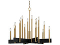 Hudson Valley 18-Light Abrams Chandelier in Aged Brass and Black
