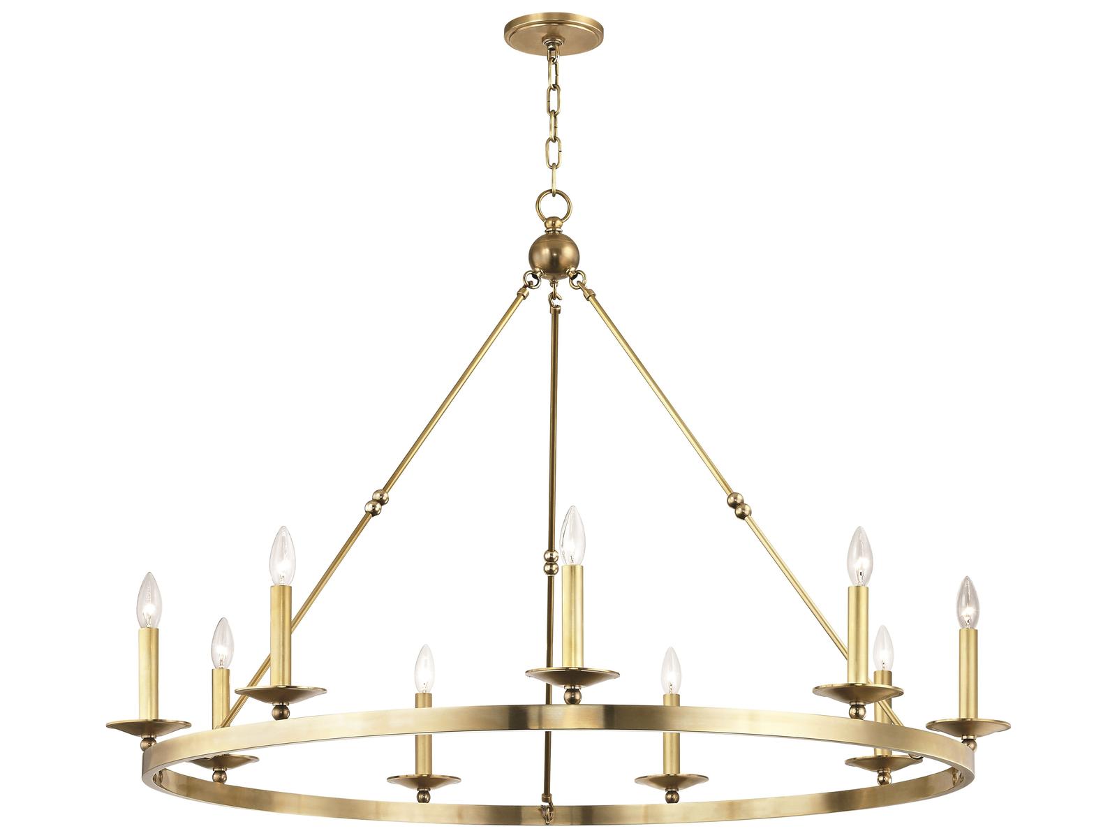 Hudson Valley Allendale 9-Light Round Chandelier in Aged Brass