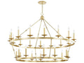 Hudson Valley Allendale 28-Light Tiered Chandelier in Aged Brass