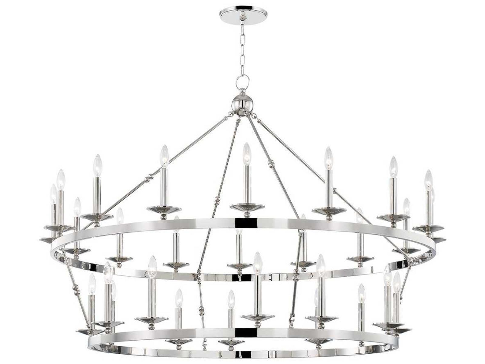 Hudson Valley Allendale 28-Light Tiered Chandelier in Polished Nickel