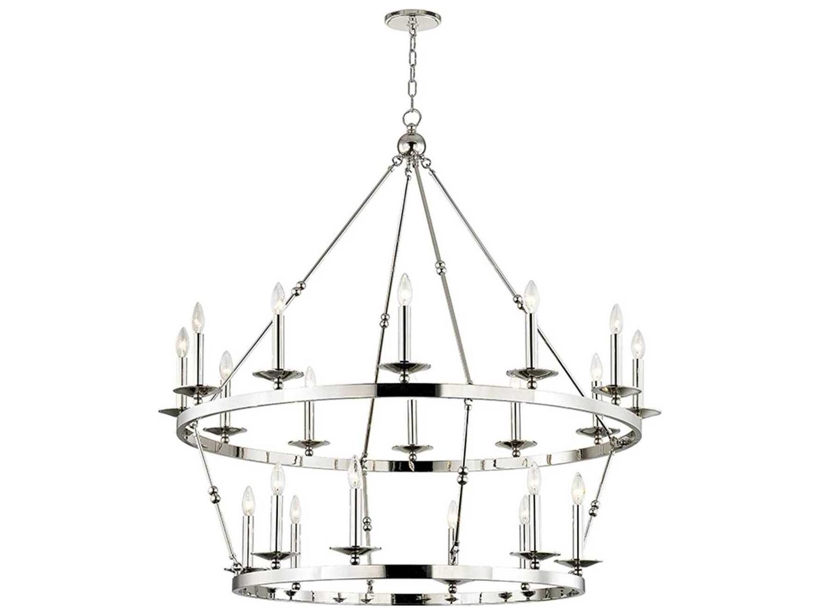 Hudson Valley Allendale 20-Light Round Tiered Chandelier in Polished Nickel