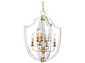 Hudson Valley Arietta 8-Light Aged Brass Candelabra Chandelier with Clear Acrylic and Crystal