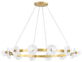 Hudson Valley Austen 12-Light Candelabra Chandelier in Aged Brass with Alabaster