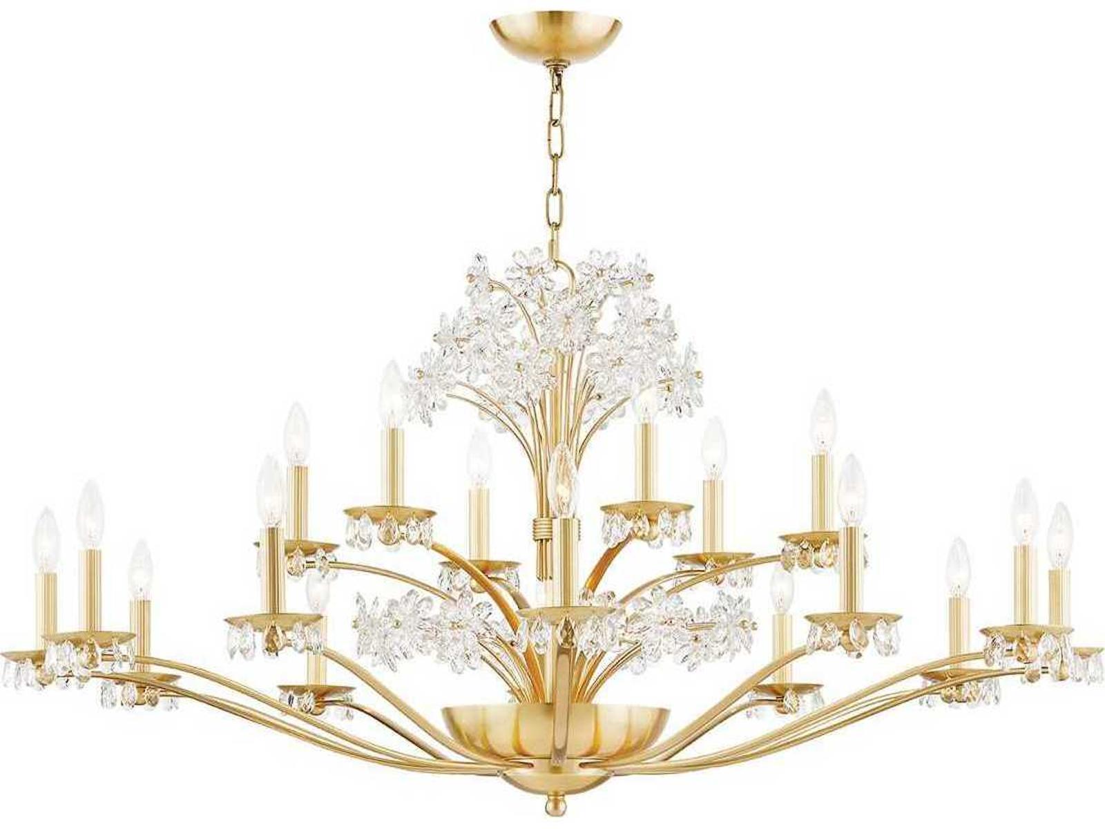 Hudson Valley Beaumont 20-Light Tiered Chandelier in Aged Brass with Crystal Accents