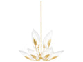 Hudson Valley Blossom 10-Light Round Tiered Chandelier in Gold Leaf with Clear Glass