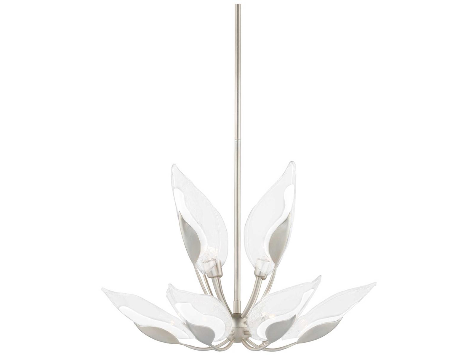 Hudson Valley Blossom 10-Light Round Tiered Chandelier in Silver Leaf