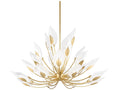 Hudson Valley Blossom 24-Light Gold Leaf Glass Candelabra Chandelier