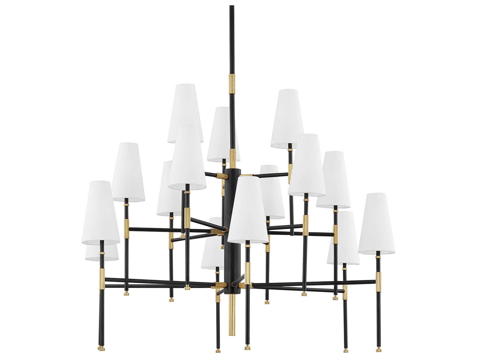 Hudson Valley 15-Light Bowery Empire Tiered Chandelier in Aged Old Bronze
