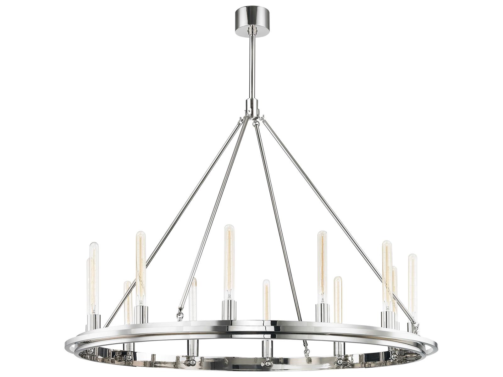 Hudson Valley 12-Light Chambers Polished Nickel Round Chandelier