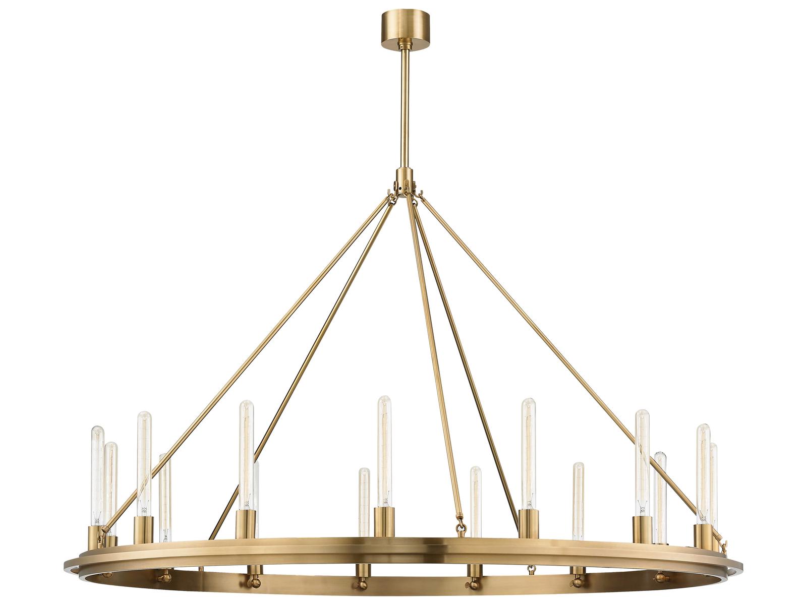 Hudson Valley Chambers 15-Light Round Chandelier in Aged Brass