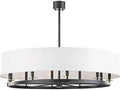 Hudson Valley Durham 10-Light Aged Old Bronze Round Chandelier with Off White Shade