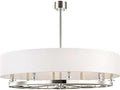 Hudson Valley Durham 10-Light Polished Nickel Off White Candelabra Drum Chandelier