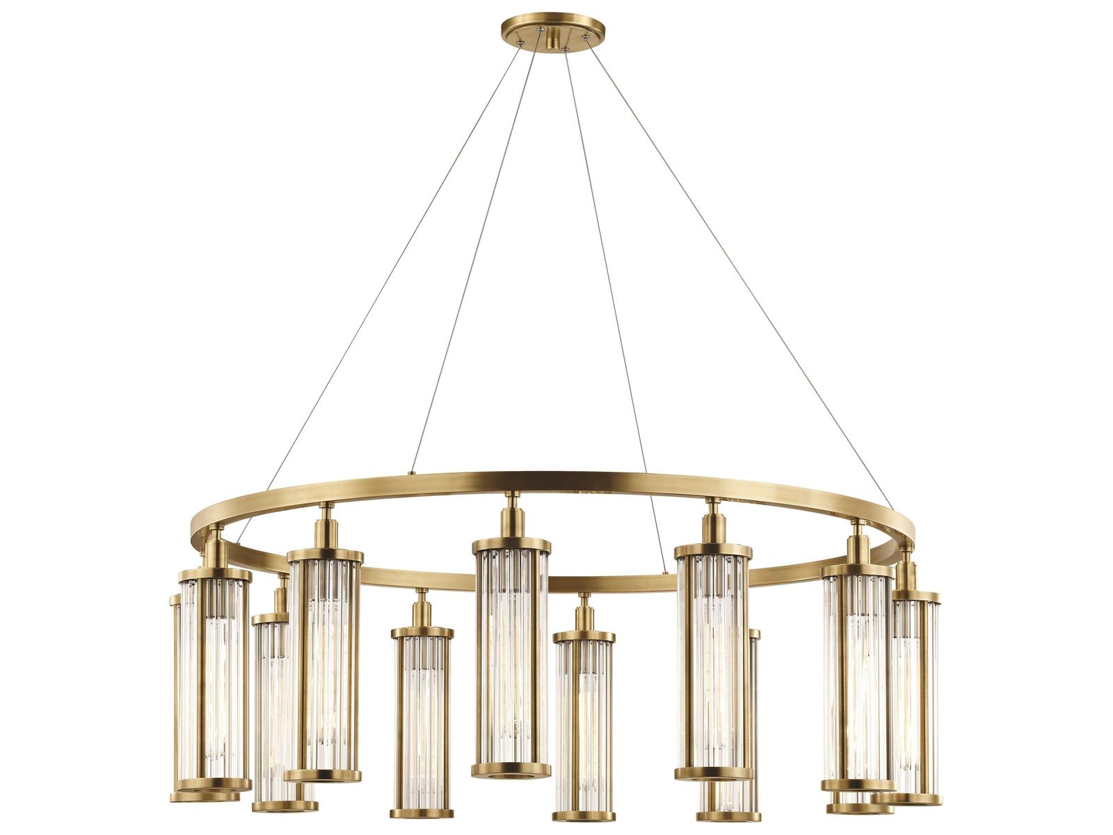 Hudson Valley Marley 12-Light Aged Brass Clear Glass Round Chandelier