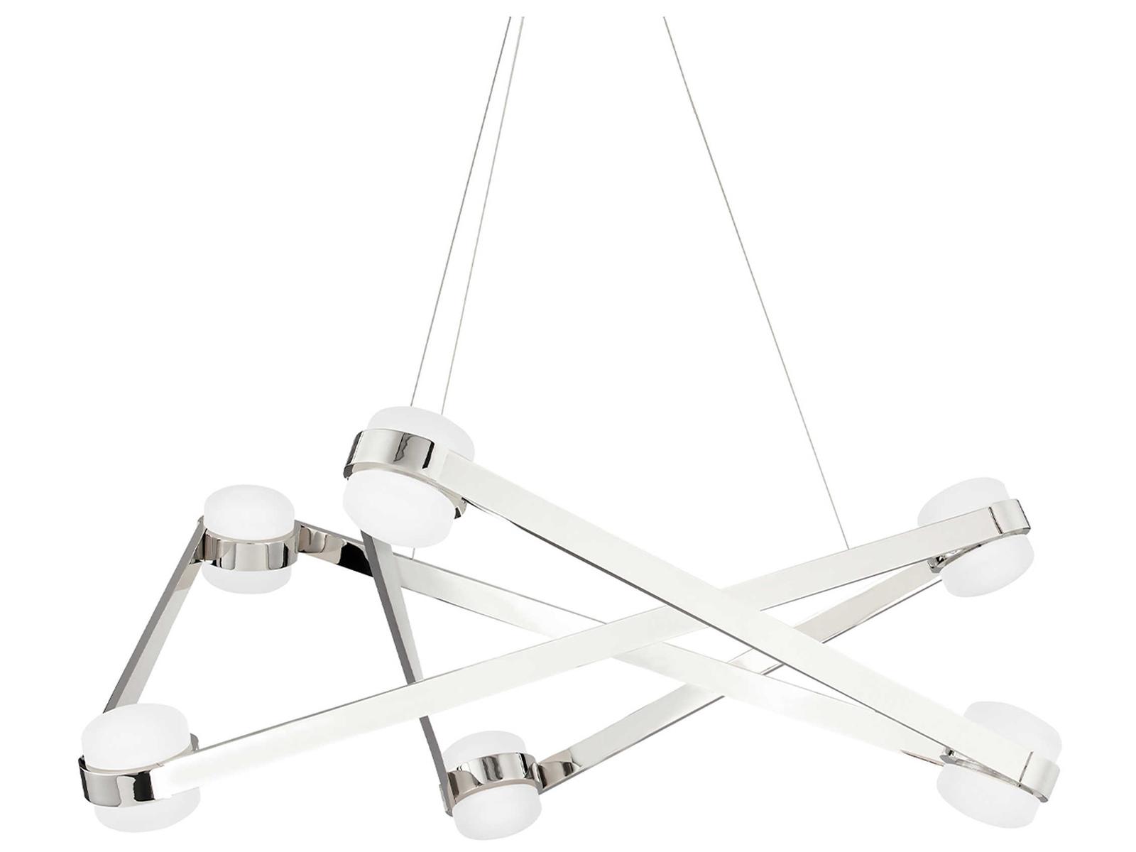 Hudson Valley 6-Light Orbit LED Geometric Chandelier in Polished Nickel