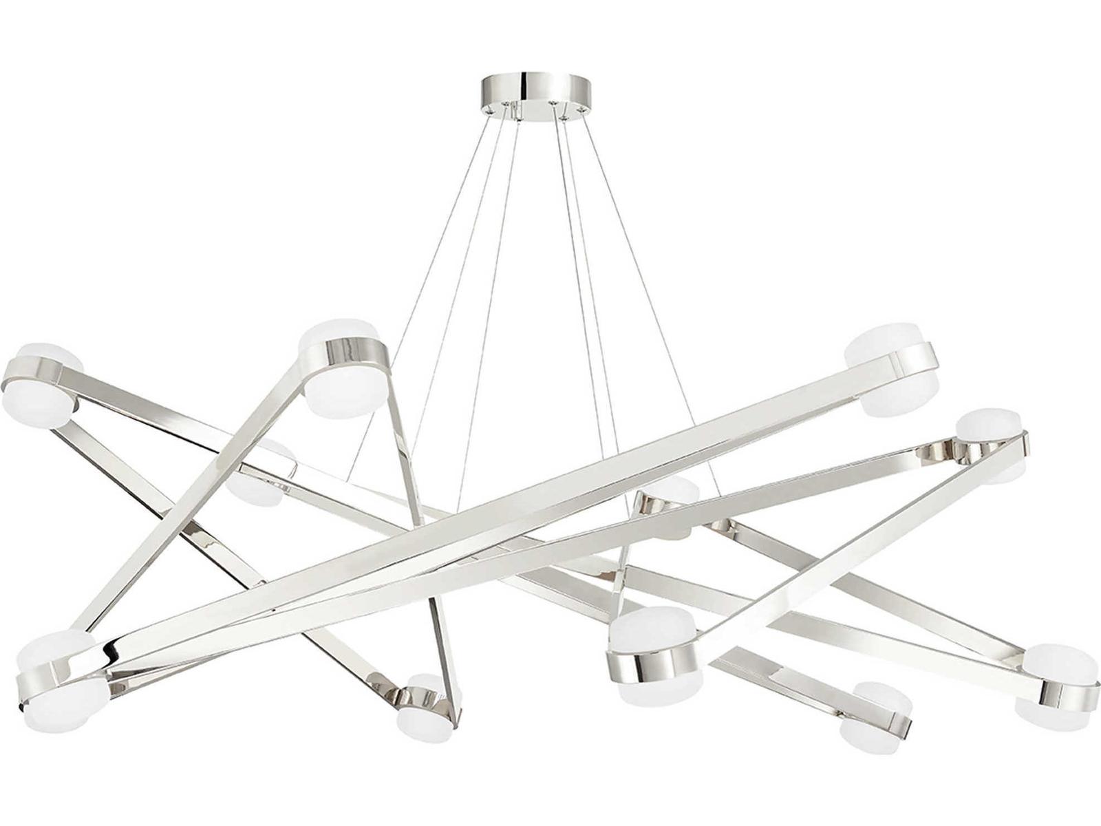 Hudson Valley 12-Light Orbit LED Chandelier in Polished Nickel