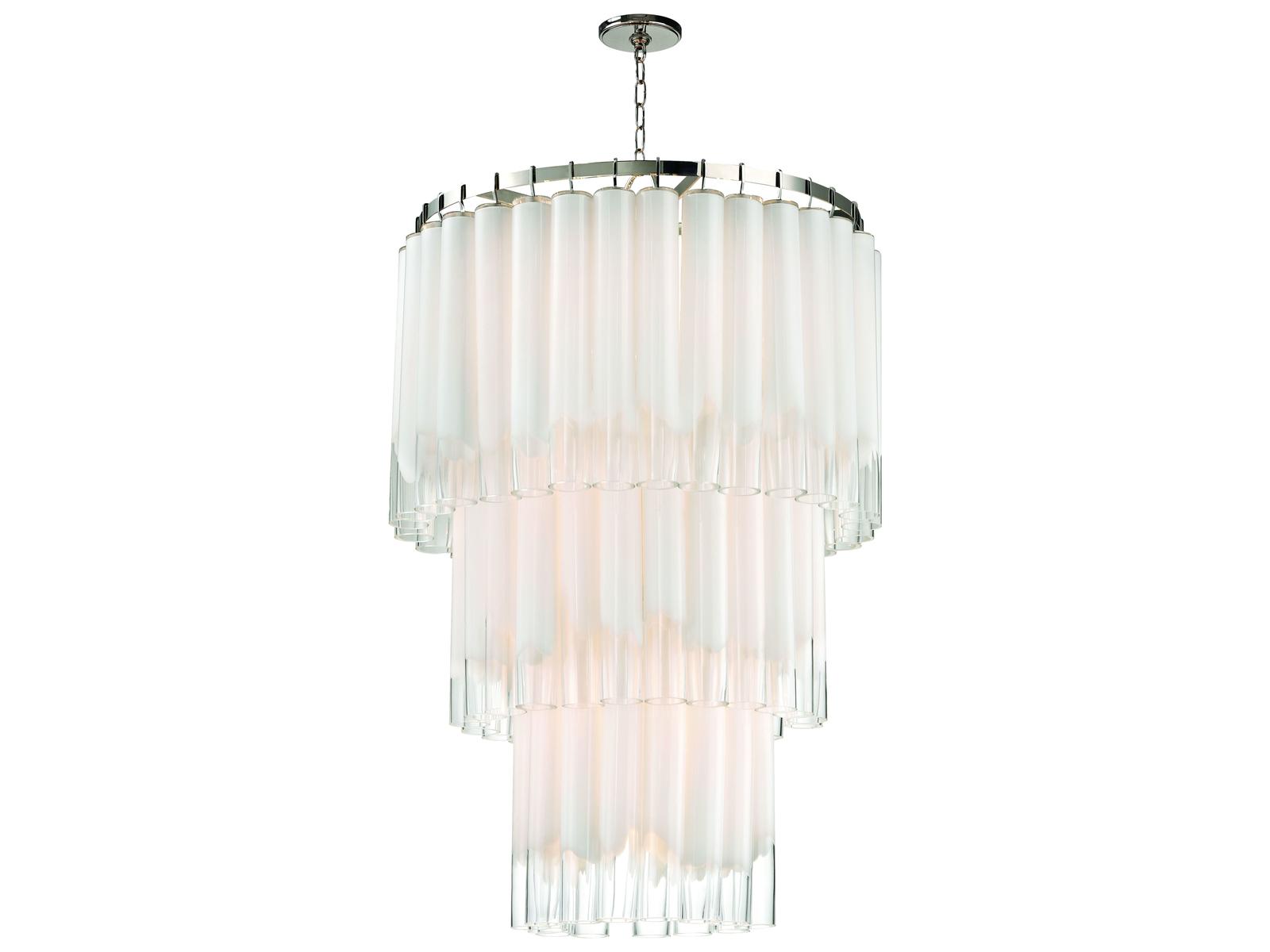Hudson Valley Tyrell 16-Light Polished Nickel Chandelier with Frosted Opal Glass