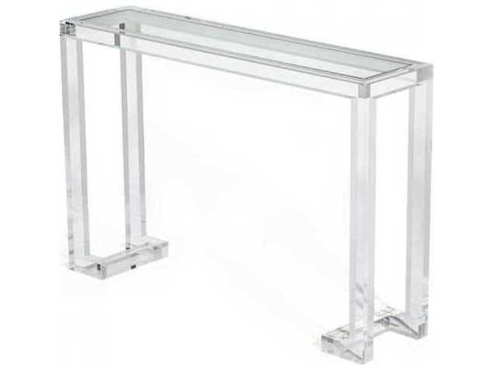 Ava Rectangular Console Table with Clear Glass and Acrylic