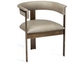 Darcy Upholstered Leather Dining Armchair in Antique Bronze and Fawn Taupe