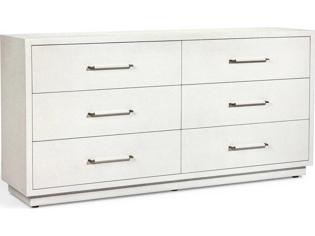 Taylor 6-Drawer Dresser Faux Linen and Champagne Silver