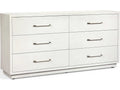Taylor 6-Drawer Dresser Faux Linen and Champagne Silver